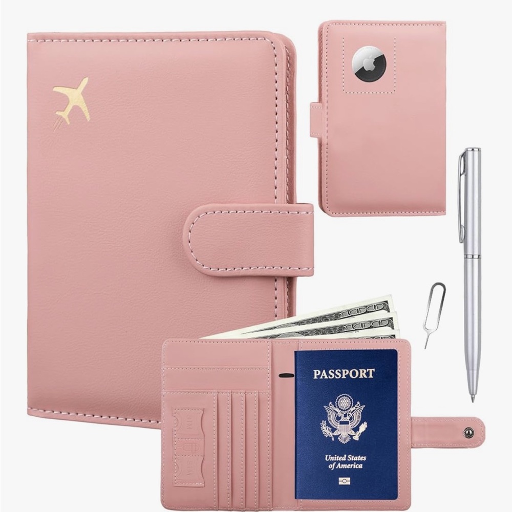 🆕1 Pink & 1 Black - pair of Passport Holders